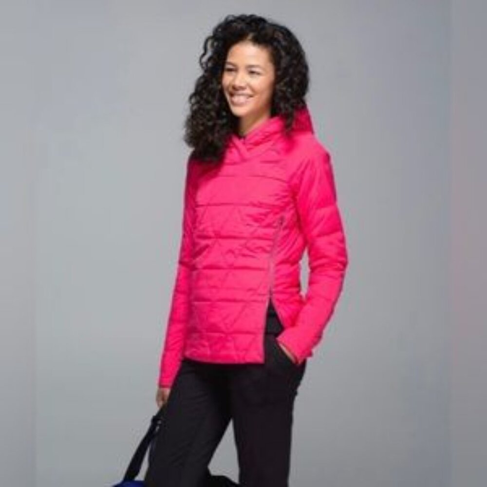 Lululemon Women's Pink‎ Fluffed Up Quilted Padded Puffer Hooded Pullover Size